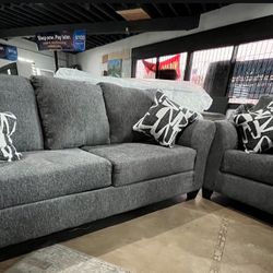 New Gray Sofa Set (Couch & Loveseat) - Financing Available! 