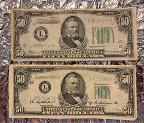 1934 and 1950b $50.00 bills