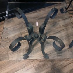 4-PIECE Glass & Iron Coffee Table Set