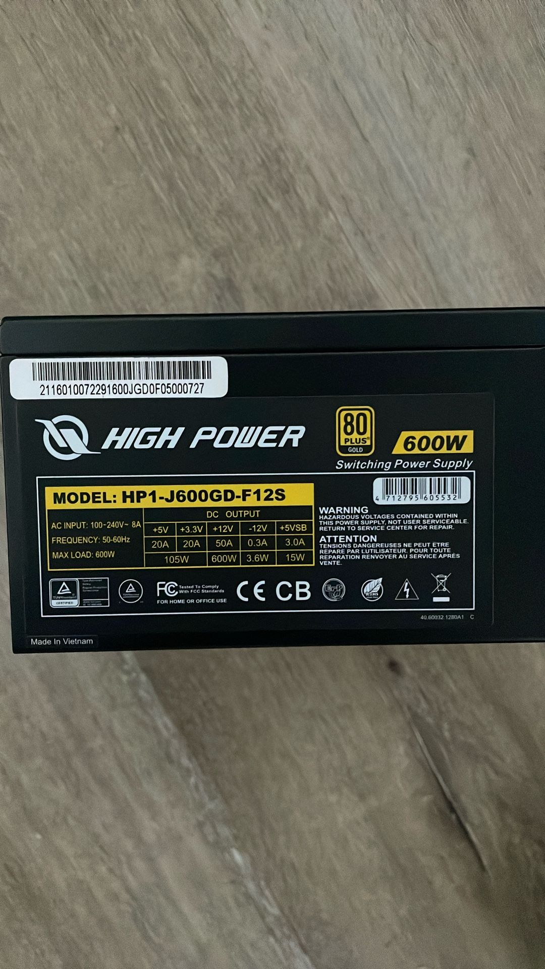 Highpower PSU 600W