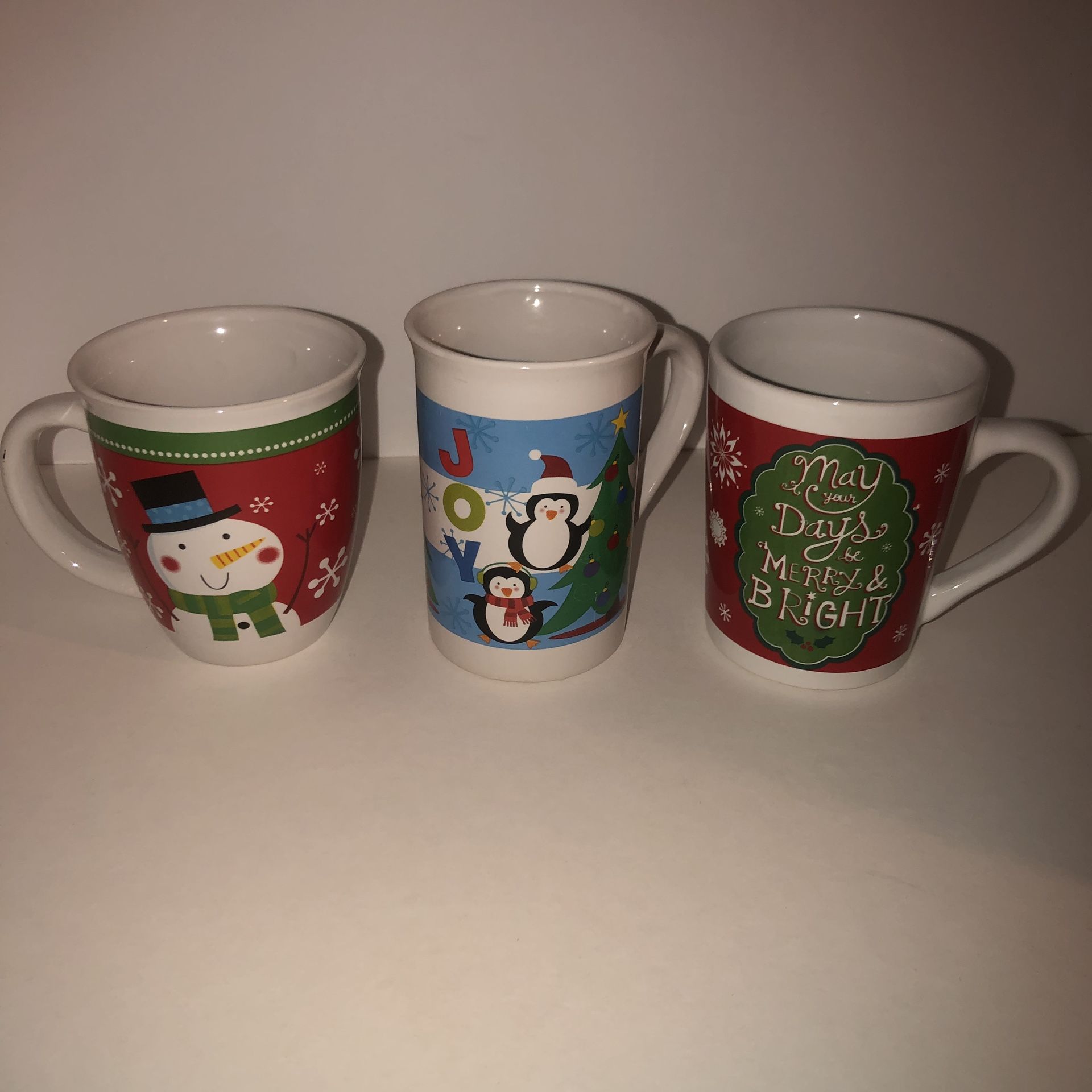 3 14oz Christmas Royal Norfolk mugs. Gently used