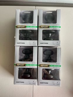 (4) Defiant Hartford Matte Bkack Finish Hall/Closet Door Knob 4-Pack