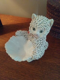 Collectible - 1950s Vintage Italian pottery spaghetti cat