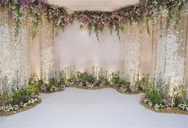 CSFOTO 10x7ft Wedding Backdrop for Cradle Ceremony Backdrop for Proposal Flowers