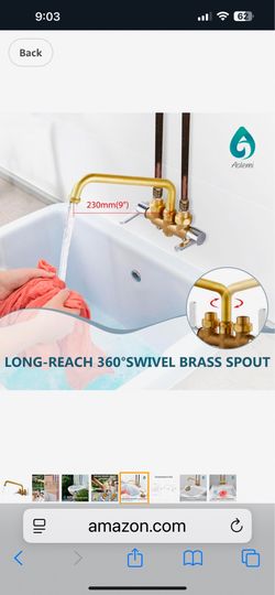 Laundry Utility Sink Faucet Wall Mounted Laundry Tub Faucet 3 Inch Center black And Gold & Nickel A79