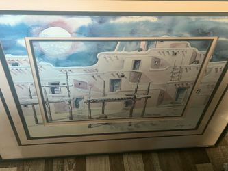 Framed Southwestern Adobe Watercolor Print