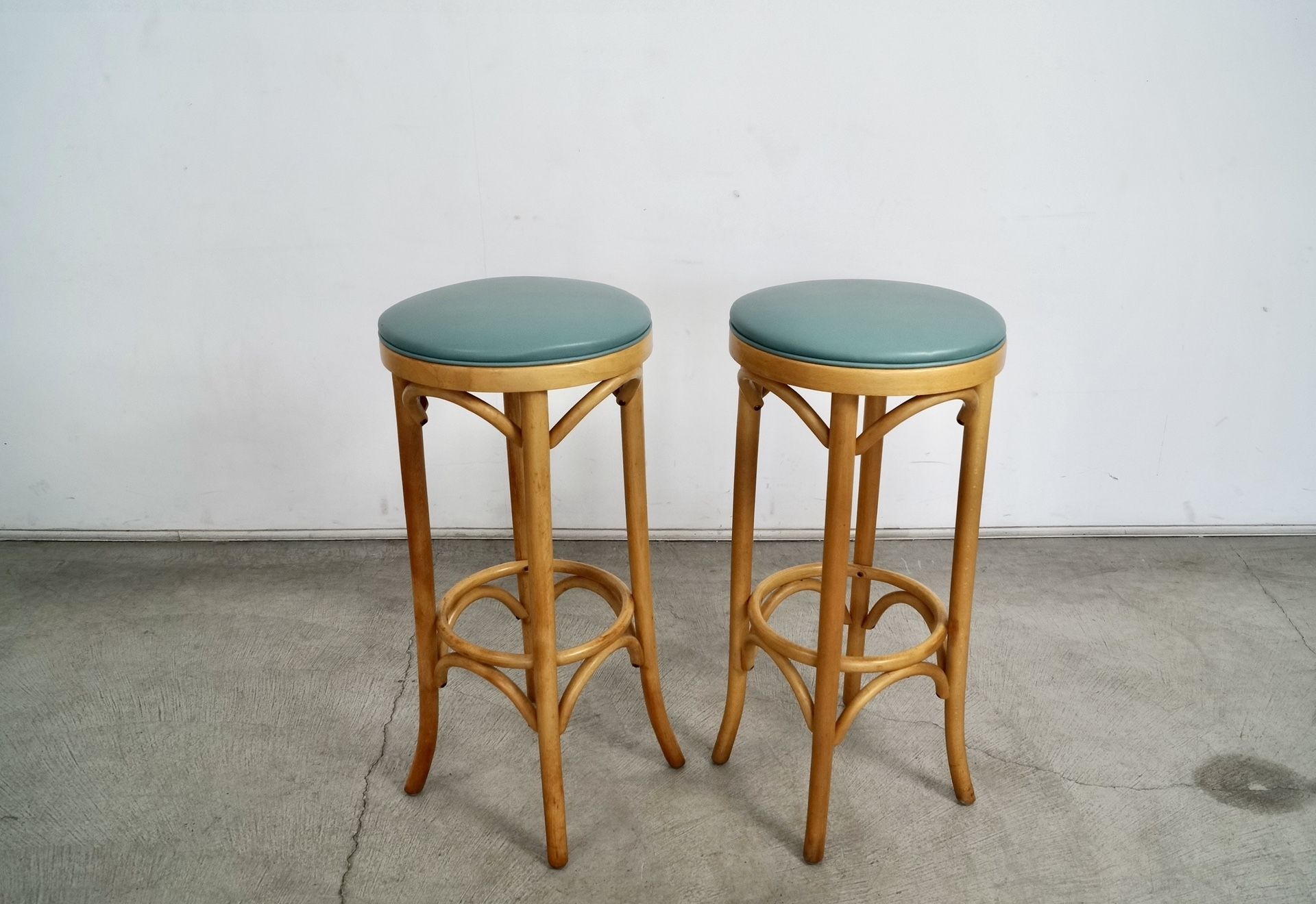 Pair Of Vintage Mid Century Modern Bentwood Bar Stools