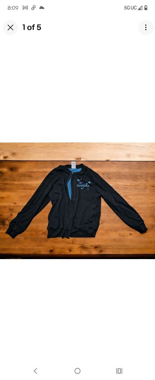 Disney Pandora World Of Avatar Knit Bomber Jacket Adult Sz Medium Black Pockets