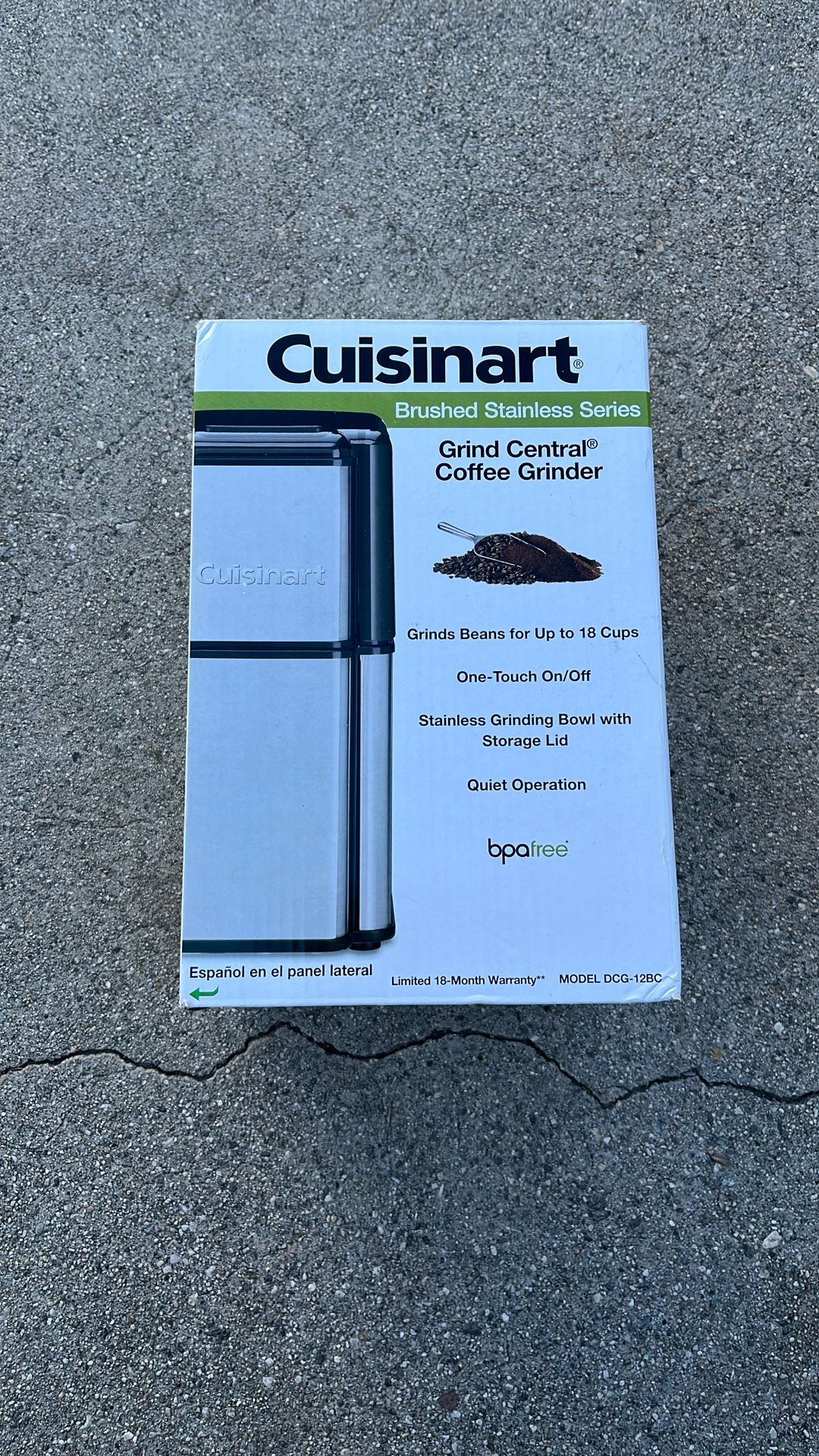 Cuisinart DCG-12BC Grind Central Coffee Grinder. New Open Box Never Used.