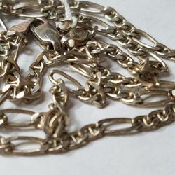 925 Sterling Silver Figaro Design Solid Necklace Chain 18" Long 3.5 mm Size Giorgio Bergamo, Italy