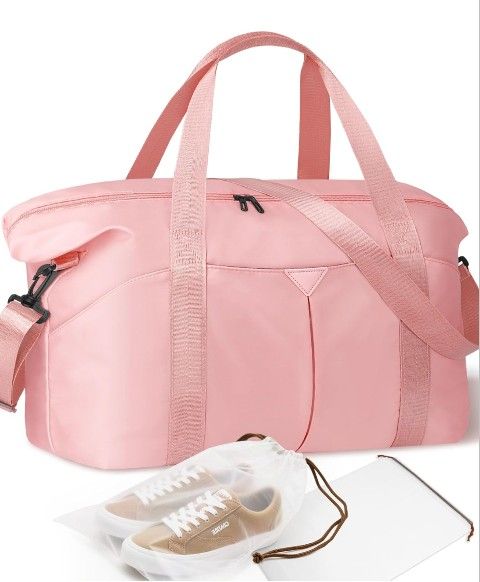 Duffle Bag for Travel, Carry-on Travel Bag with Trolley Sleeve, Sport Gym Bag for Women, Overnight Bag for Men, Hospital Bag for Labor and Delivery (P