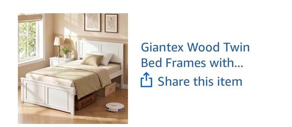 White twin bed frame-NEW