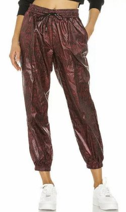 Nike Med Sportswear Womens Joggers Burgundy Python Print Drawstring Mesh Lined