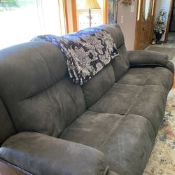 Gray Power Recliner Couch
