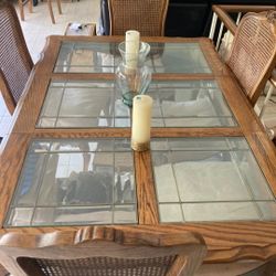 Large Oak Dining Table w Chairs