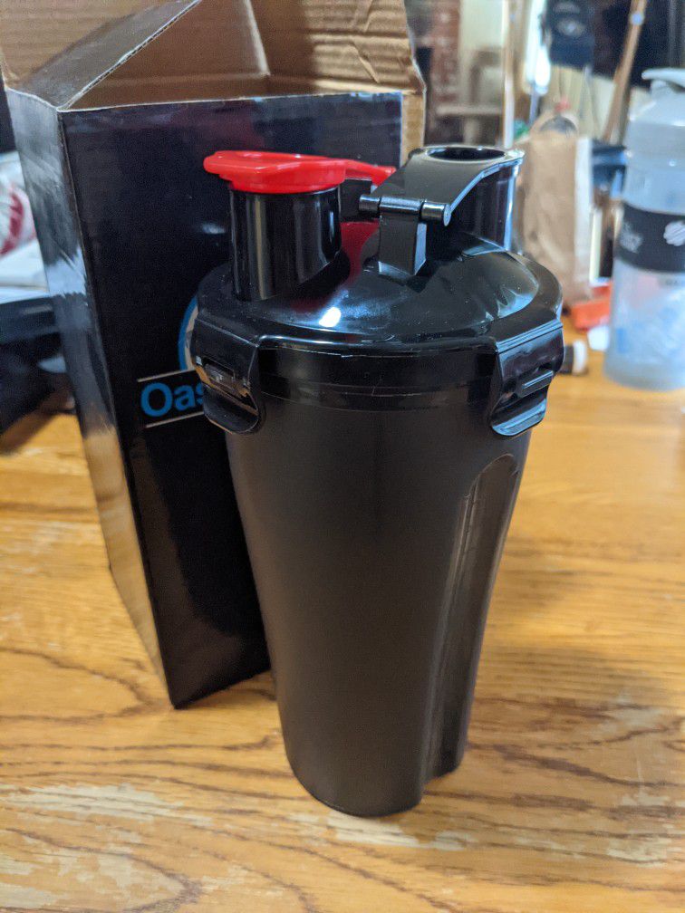 High Performance Dual Shaker Bottle, 2 in 1, 12oz + 12oz, Leak Proof
