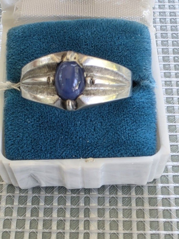 Sterling Silver Blue Stone Size 12