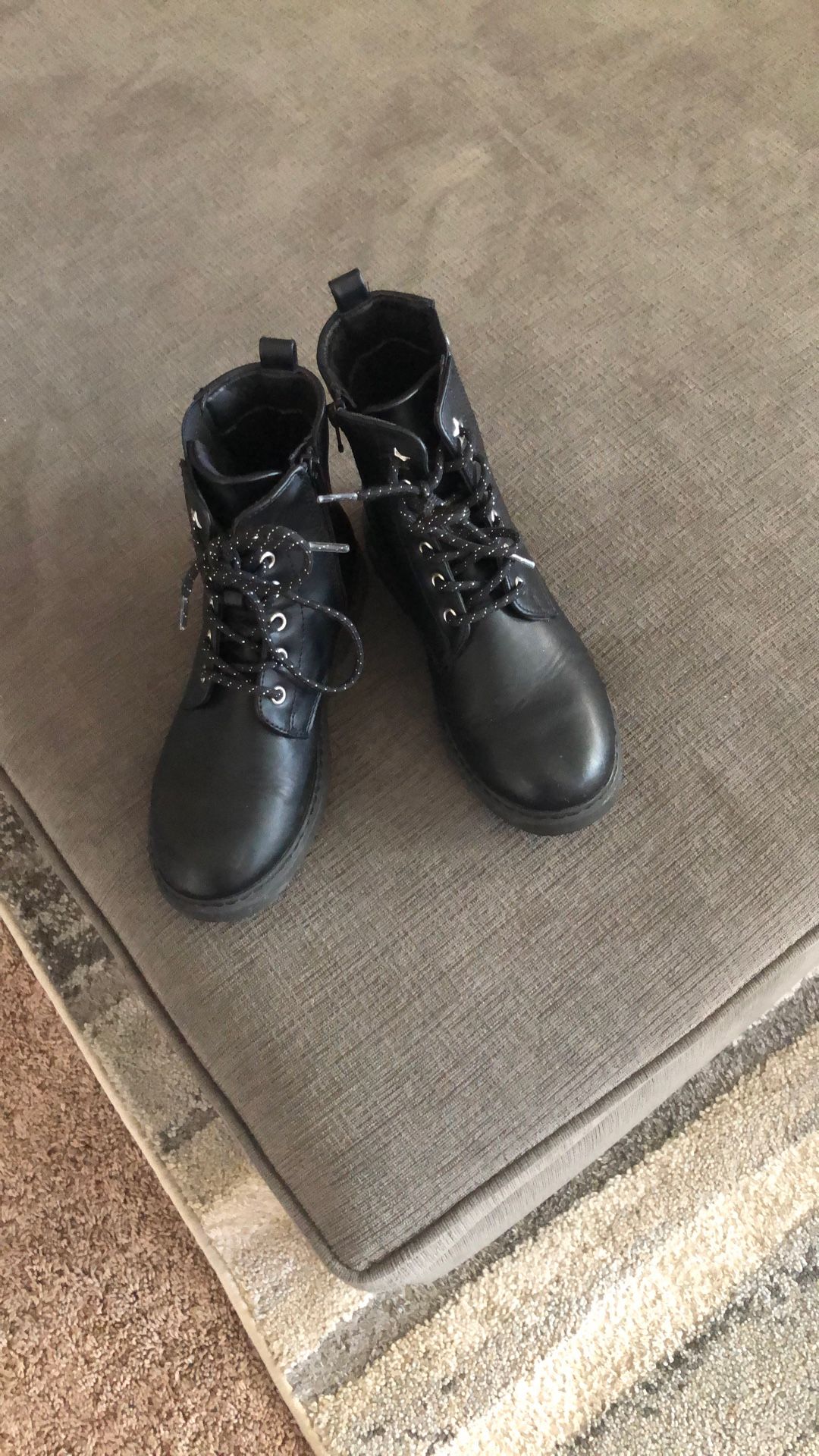 Girls Black Boots Size 2