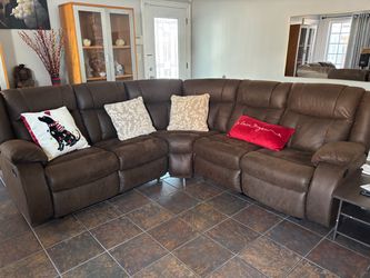 Trailboys Walnut 2 Piece Sectional Couch