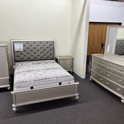 New 5 Piece Bedroom Set .  Champagne .  Free Delivery !