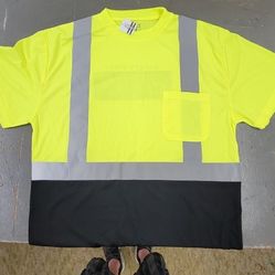 Frogwear Safety Yellow Tees w/print On Back.
