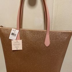 Kate Spade Pink Champagne Shimmer Handbag NEW