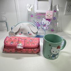 Hello Kitty 14 oz Ceramic Mug  Hello Kitty  Pencil Bag Case  Small Clear hello kitty bag  Blue small crossbody 