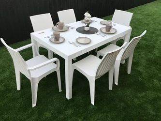 Picnic Table Set with 6 Chairs