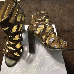 Marc Fisher multi brown strapped sandal