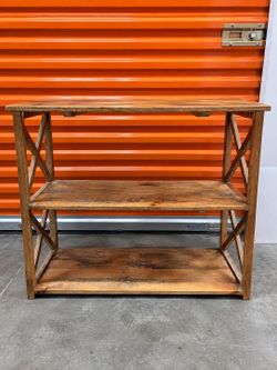 Rustic Wood Console Table 3 Tier Farmhouse Entryway Sofa Shelf 36x14x31