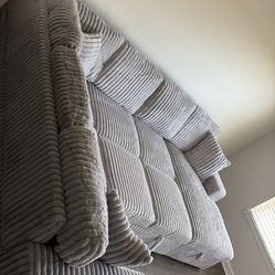 Grey Plush Velvet Sectional 