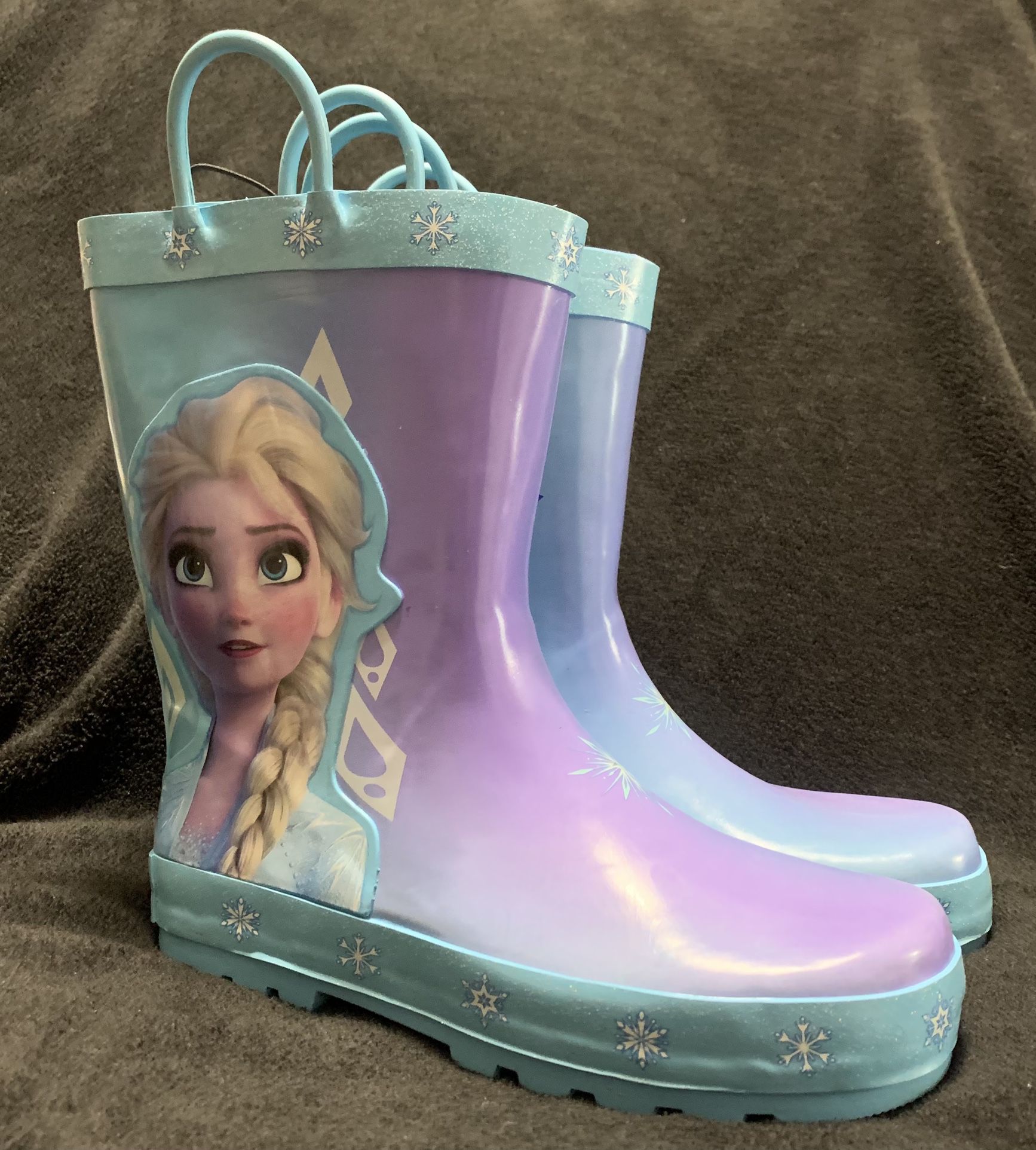 Disney Frozen 2 • Elsa and Anna Snowflake Rain Boots (size 2-3) • NEW!!!