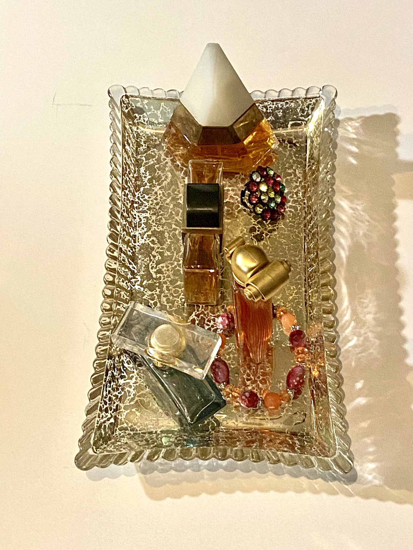 Vintage Glass Rectangular Vanity Tray ~ Household ~ Home Decor 