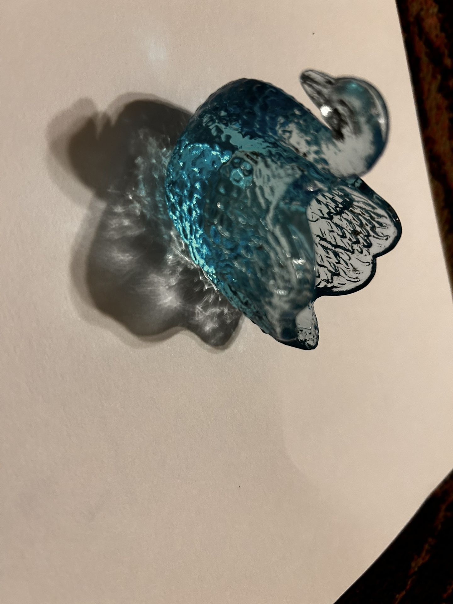 Vintage Blue Glass Swan