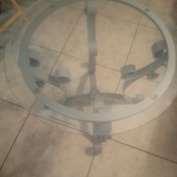 $80 Glass And  Iron Living Room End Tables