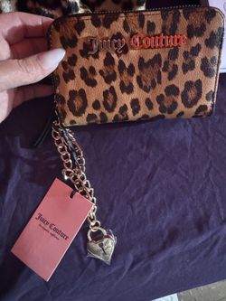 Juicy Couture leopard print double sided wallet