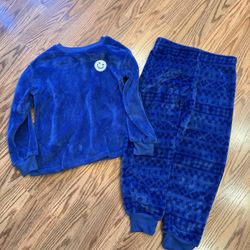 Boys Blue High Pile Fleece Pajamas Size 6/7