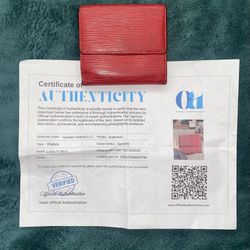 Pre-owned LOUIS VUITTON Red Epi Leather Small Snap Wallet