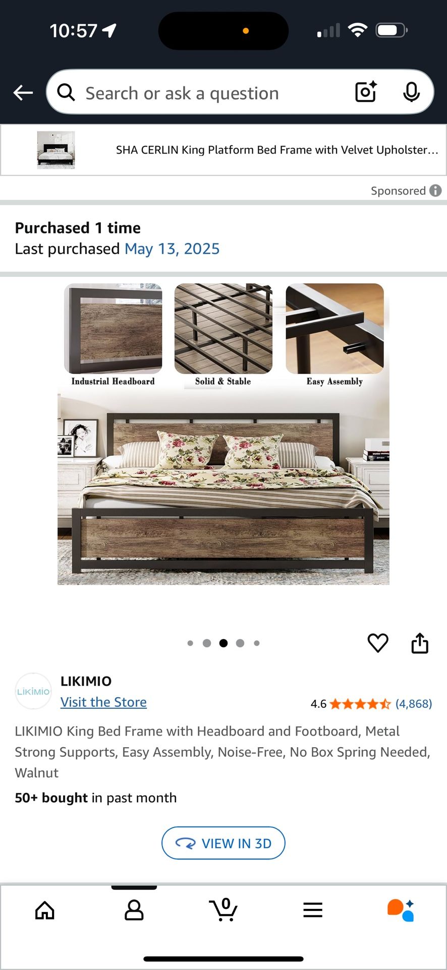 Brand New In Box King Bed frame