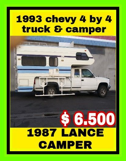 1993 chevy truck and 1987 lance camper
