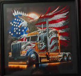 Diesel usa Eagle semitruck diamond art