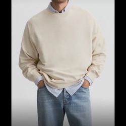 Cream Crewneck Men Shirt 