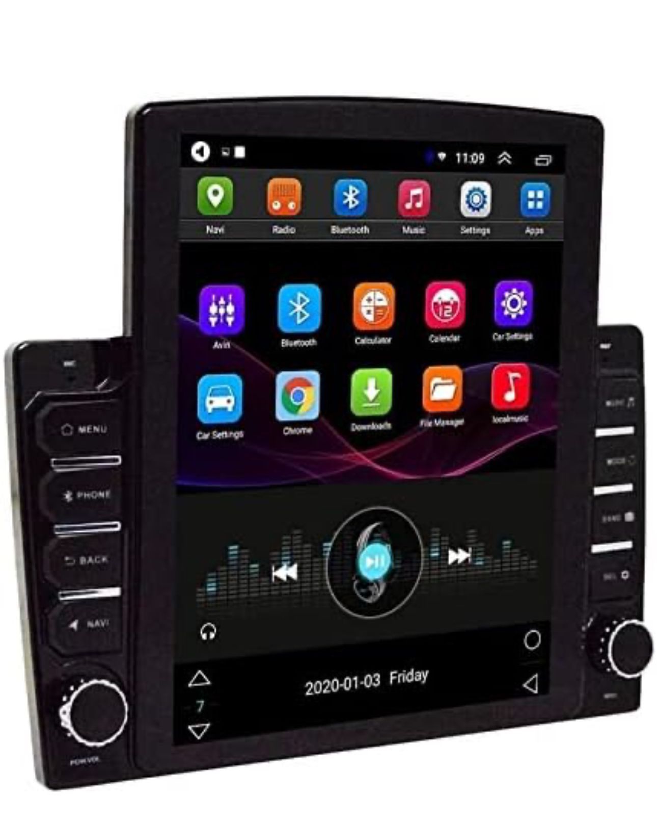 9.7 Inch Tesla Android System Car Stereo (1GB RAM + 16GB ROM) Radio Vertical Touch Screen Car Radio in-Dash Navigation GPS Unit Bluetooth FM Player, M
