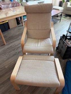 IKEA POÄNG Chair and Ottoman Set