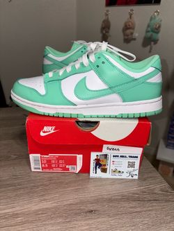 Size 10W / 8.5 Mens - Nike Dunk Low Green Glow White