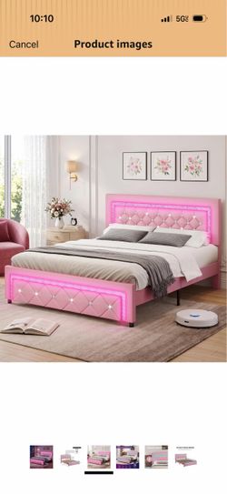 Pink full size bed frame