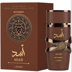 Lattafa Asad Bourbon for Unisex Eau de Parfum Spray, 3.4 Ounce / 100 ml