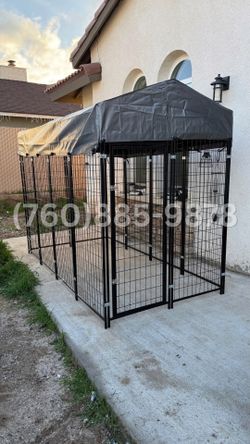 Outdoor Dog Cage Kennel with Tarp Shade – 8x4x6 ft  (New in Box)