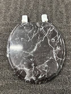 BLACK MARBLE TOILET SEAT, STANDARD ROUND