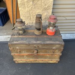 Antique Trunk And Lanterns